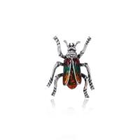 Zinc Alloy Brooch, Insect, silver color plated, fashion jewelry & for woman & enamel 