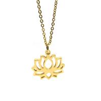 Stainless Steel Flower Pendant, Lotus, plated, fashion jewelry 