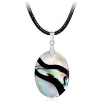 Abalone Shell Necklace, with Nylon Cord & Brass, plated, fashion jewelry & for woman Approx 15.7 Inch 