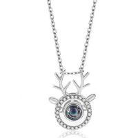 Корень Циркон Микро вымощает латунь ожерелье, Латунь, с кубический цирконий, Другое покрытие, Женский, серебряный продается Strand