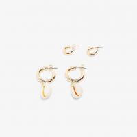 Zinc Alloy Drop Earring, with Trumpet Shell, 2 pieces & for woman, golden, 45mm 
