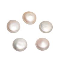 Perlas Freshwater sin Agujero, Perlas cultivadas de agua dulce, Redondo aplanado, natural, Blanco, 14x7mm, Vendido por UD