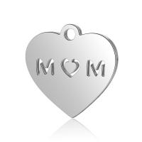 Stainless Steel Pendant, Heart, for woman & hollow, original color 