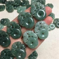 Jadeite Pendant, Kylin, polished, DIY & carved, green 