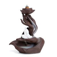 Incense Smoke Flow Backflow Holder Ceramic Incense Burner, Purple Clay, half handmade, for home and office & durable 