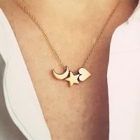 Zinc Alloy Necklace, plated, for woman, golden 