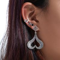 Zinc Alloy Earring Set, plated, for woman, silver color 