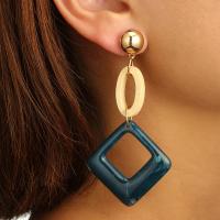 Zinc Alloy Drop Earring, with Acrylic, stainless steel post pin, plated, for woman, gold 