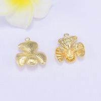 Brass Flower Pendants, real gold plated, fashion jewelry & DIY 