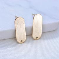 Brass Earring Stud Component, real gold plated, DIY 0c 