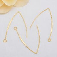 Brass Hook Earwire, real gold plated, fashion jewelry & DIY 