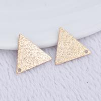 Brass Jewelry Pendants, Triangle, real gold plated, DIY & double-sided 
