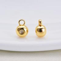 Brass Bail Beads, Round, real gold plated & smooth, 3mmuff0c4mm 