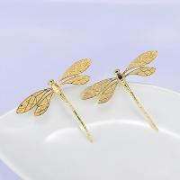 Animal Brass Pendants, Dragonfly, real gold plated, DIY 