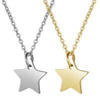 Stainless Steel Jewelry Necklace, Star, oval chain & for woman Approx 15.75 Inch 
