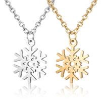 Stainless Steel Jewelry Necklace, with 5cm extender chain, Snowflake, oval chain & for woman Approx 15.75 Inch 