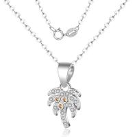 純銀製の宝石類のネックレス, 銅, パームツリー, シルバーメッキ, 楕円形の鎖 & 女性用 & ライン石のある 長さ:約 15.75 インチ, 売り手 ストランド