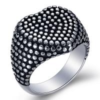 Titanium Steel Finger Ring, fashion jewelry & for man & blacken, original color, 17mm 