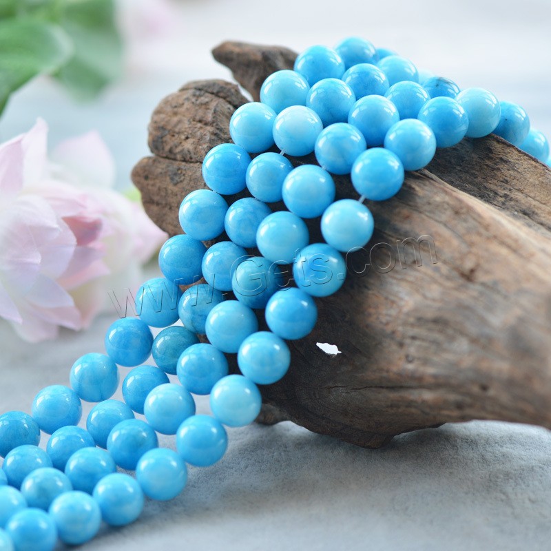 Jade Malaysia Bead, Round, polished, DIY & different size for choice, skyblue, Length:Approx 15 Inch, Sold By Strand