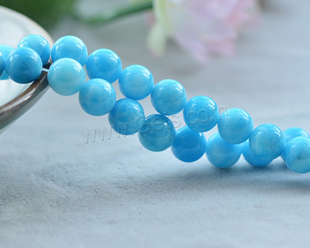 Jade Malaysia Bead, Round, polished, DIY & different size for choice, skyblue, Length:Approx 15 Inch, Sold By Strand
