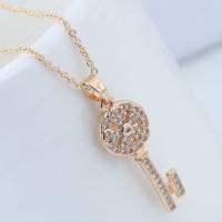 Cubic Zircon Micro Pave Brass Necklace, with Cubic Zirconia, plated, for woman 