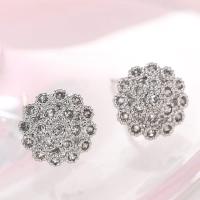 Cubic Zirconia Micro Pave Brass Earring, with Cubic Zirconia, stainless steel post pin, plated, for woman 9mm 