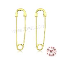 925 Sterling Silver Lever Back Earring, Paper Clip, platinum plated, fashion jewelry & for woman 