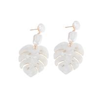 Acrylic Drop Earring, Leaf, fashion jewelry & for woman, white 