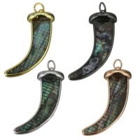 Brass Pendant, with Abalone Shell, plated Approx 3.5mm 