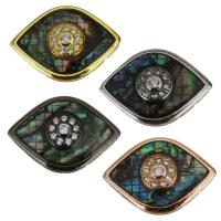 Cubic Zirconia Micro Pave Brass Connector, with Abalone Shell, Eye, plated, micro pave cubic zirconia & 1/1 loop Approx 
