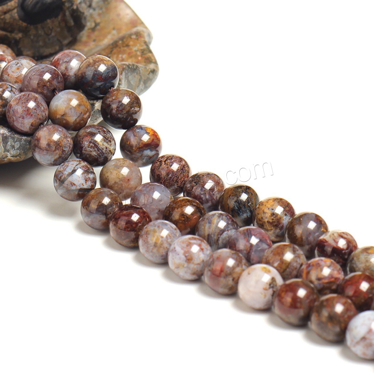 Pietersite Beads, Round, polished, different size for choice, Hole:Approx 1mm, Sold By Strand