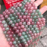 Strawberry Quartz Perle, rund, poliert, zweifarbig, 8mm, Bohrung:ca. 1mm, ca. 48PCs/Strang, verkauft von Strang