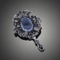 Rhinestone Zinc Alloy Brooch, with Crystal, antique silver color plated, for woman & with rhinestone 