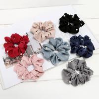 Hair Scrunchies, Polyester, with Plastic Pearl, durable & Girl & fashion jewelry 100mm 