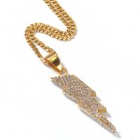 нержавеющая сталь Ожерелье, разные стили для выбора & Мужский & со стразами длина:Приблизительно 18 дюймовый, продается PC