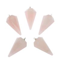 Pendentifs quartz naturel, quartz rose, Placage, plus de couleurs à choisir, 39*20mm Environ 1.7mm Vendu par sac