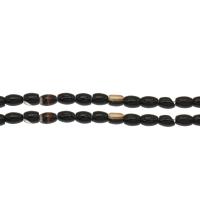 Natürliche Streifen Achat Perlen, plattiert, DIY, schwarz, 4x4x6mm, Bohrung:ca. 1mm, 63PCs/Strang, verkauft von Strang