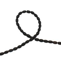 Natürliche schwarze Achat Perlen, Schwarzer Achat, plattiert, DIY, schwarz, 4x4x7mm, 61PCs/Strang, verkauft von Strang