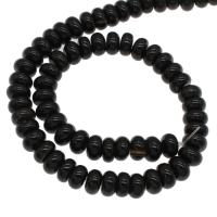 Natürliche schwarze Achat Perlen, Schwarzer Achat, plattiert, DIY, schwarz, 10x10x7mm, 64PCs/Strang, verkauft von Strang