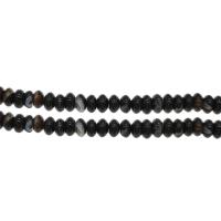 Natürliche Streifen Achat Perlen, plattiert, DIY, schwarz, 8x8x5mm, Bohrung:ca. 1mm, 87PCs/Strang, verkauft von Strang
