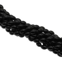 Natürliche schwarze Achat Perlen, Schwarzer Achat, plattiert, schwarz, 10x15x10mm, 28PCs/Strang, verkauft von Strang