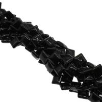 Natürliche schwarze Achat Perlen, Schwarzer Achat, plattiert, schwarz, 19x19x7mm, 24PCs/Strang, verkauft von Strang