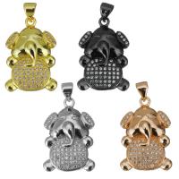 Animal Brass Pendants, Elephant, plated, micro pave cubic zirconia Approx 