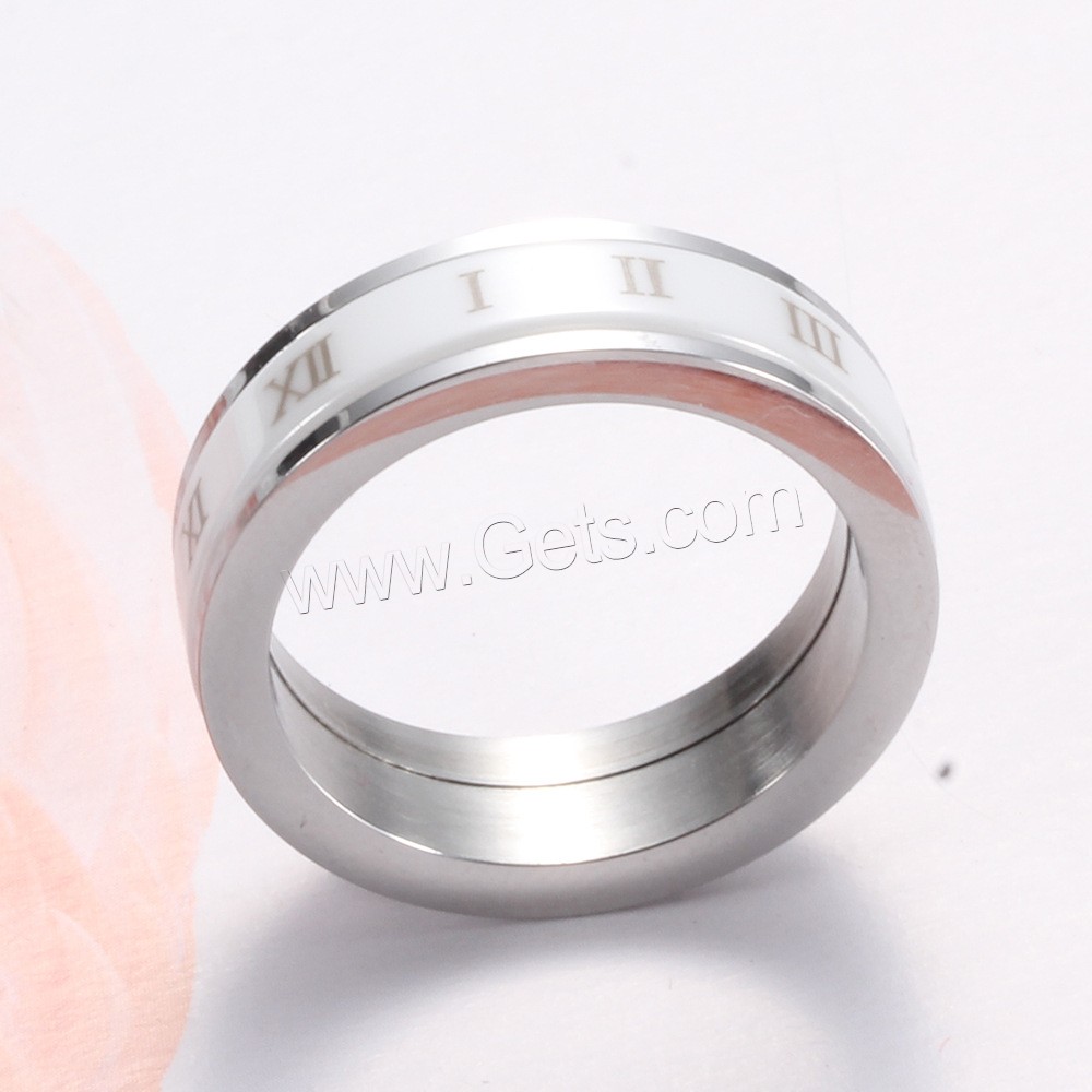 Edelstahl Fingerring, mit Porzellan, unisex & verschiedene Größen vorhanden, keine, 6.2mm, verkauft von PC