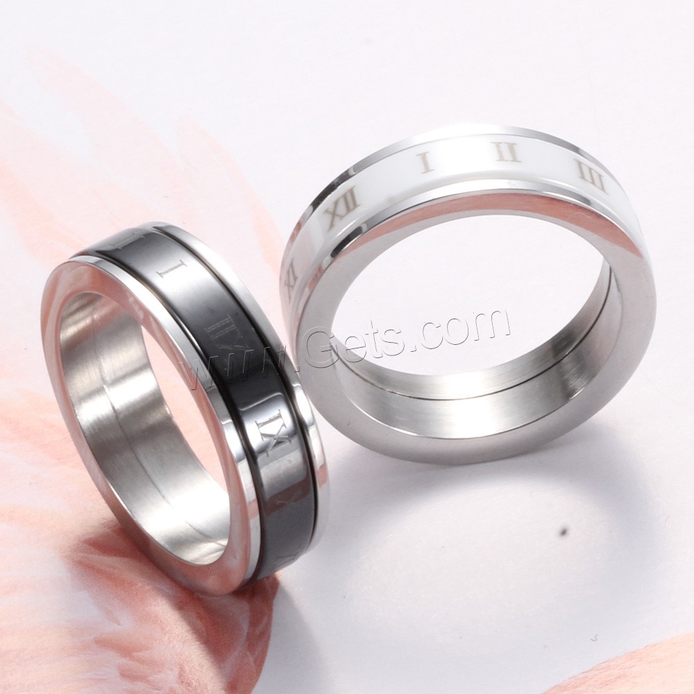 Кольцо из нержавеющей стали, нержавеющая сталь, с фарфор, Мужская & разный размер для выбора, Много цветов для выбора, 6.2mm, продается PC