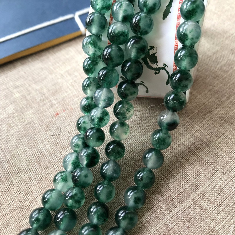 Perles en pierre d'agate mousse naturelle, Rond, DIY & normes différentes pour le choix, vert, Trou:Environ 1mm, Vendu par brin