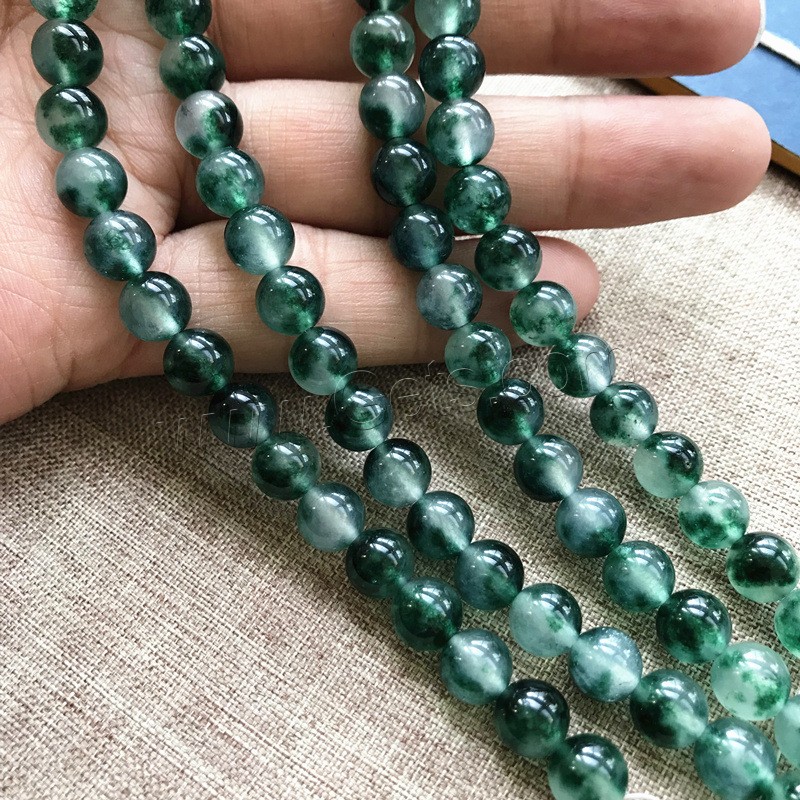 Natural Moss Agate Beads, Round, DIY & different size for choice, green, Hole:Approx 1mm, Sold By Strand