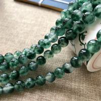 Perles en pierre d'agate mousse naturelle, Rond, DIY & normes différentes pour le choix, vert Environ 1mm, Vendu par brin