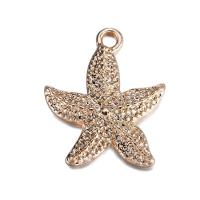 Латунные Подвески в форме животного, Латунь, Морская звезда, плакирован золотом отверстие:Приблизительно 1mm, 10ПК/Лот, продается Лот