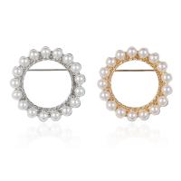 Zinc Alloy Brooch, with Plastic Pearl, plated, for woman & hollow 